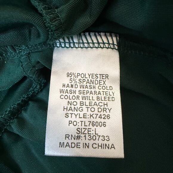 Velvet Renaissance Peasant Top Sz L Green Heavy Oversized Larp Ribbed Sleeve NWT - Picture 4 of 11